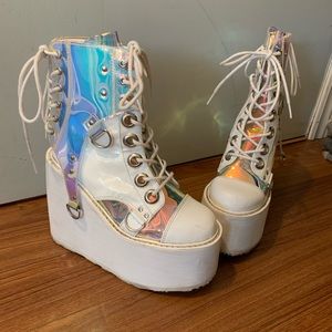 Demonia Lace Up Platform Boots